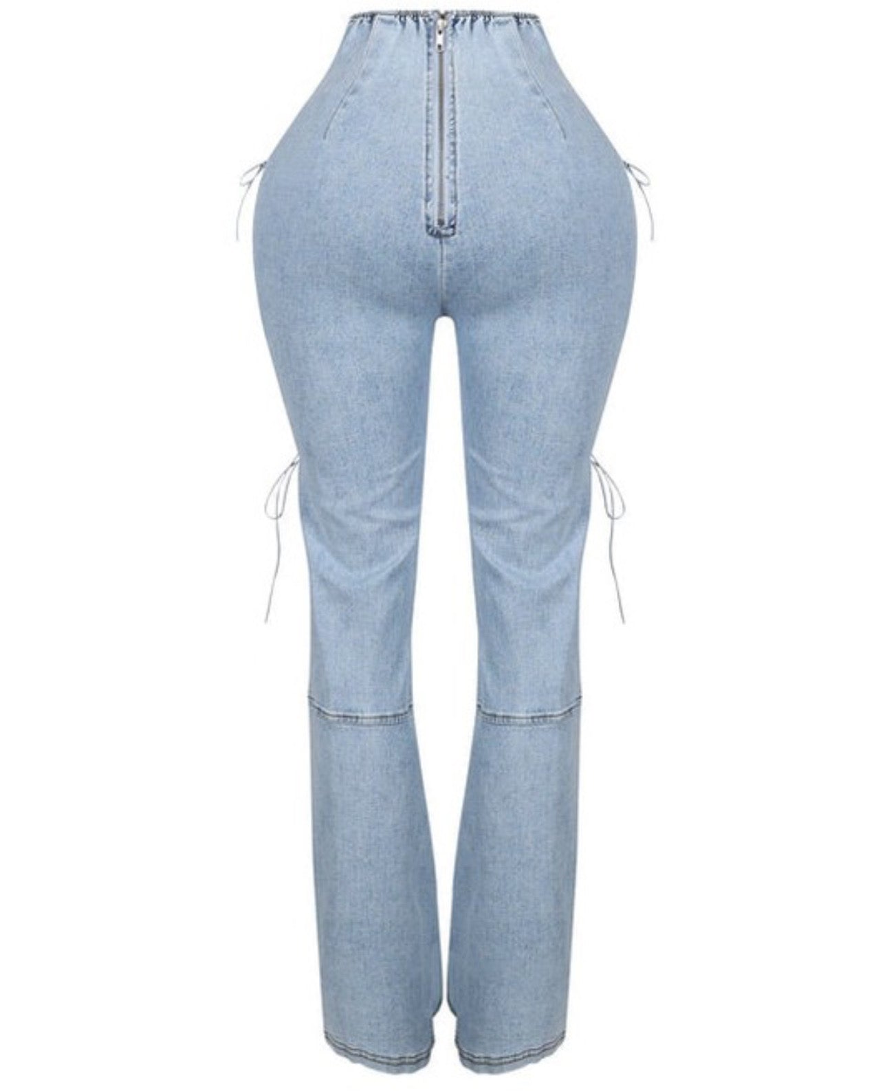 ELIORA LACE UP FLARE DENIM JEAMS