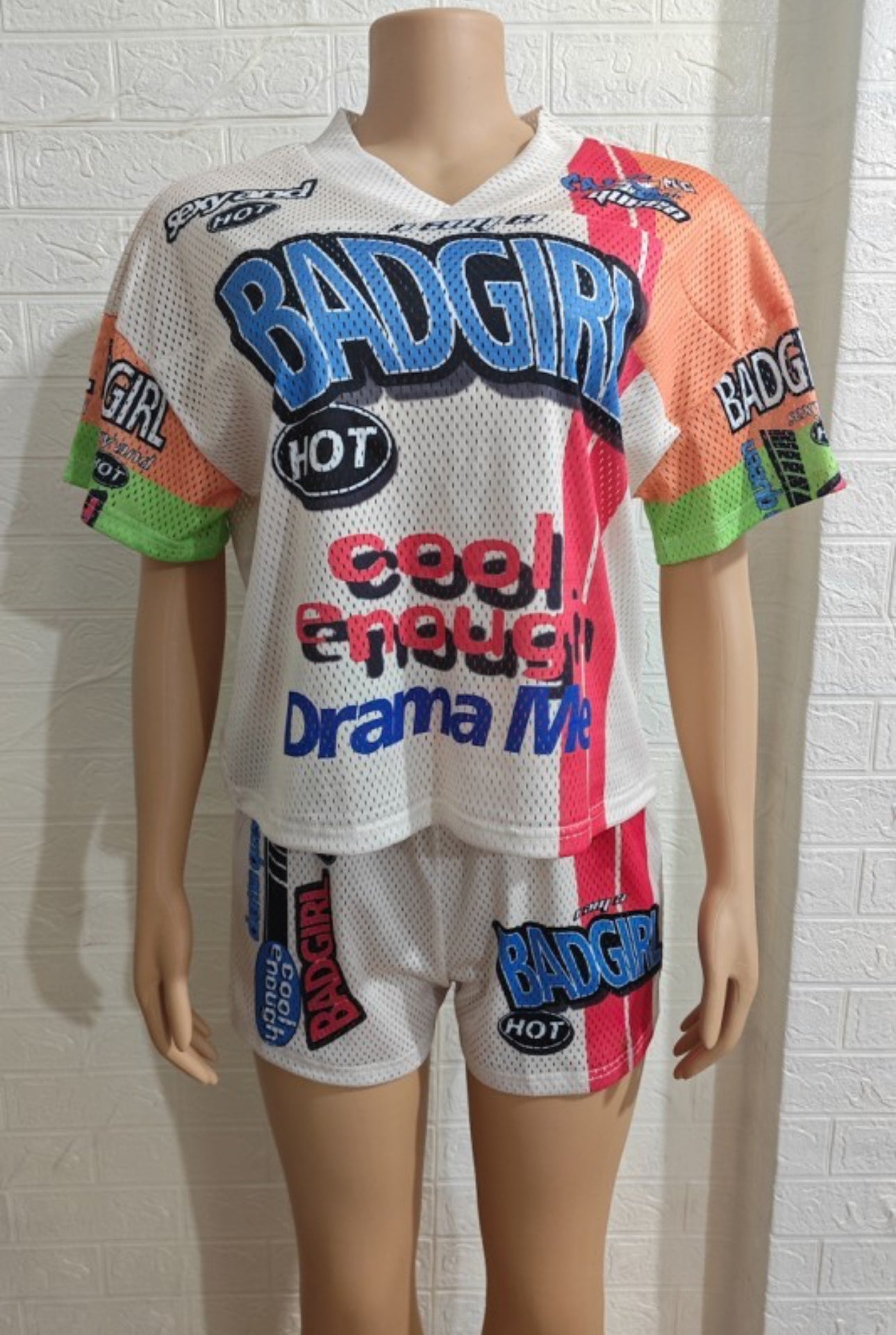 NUMBER PRINT JERSEY & SHORTS SET