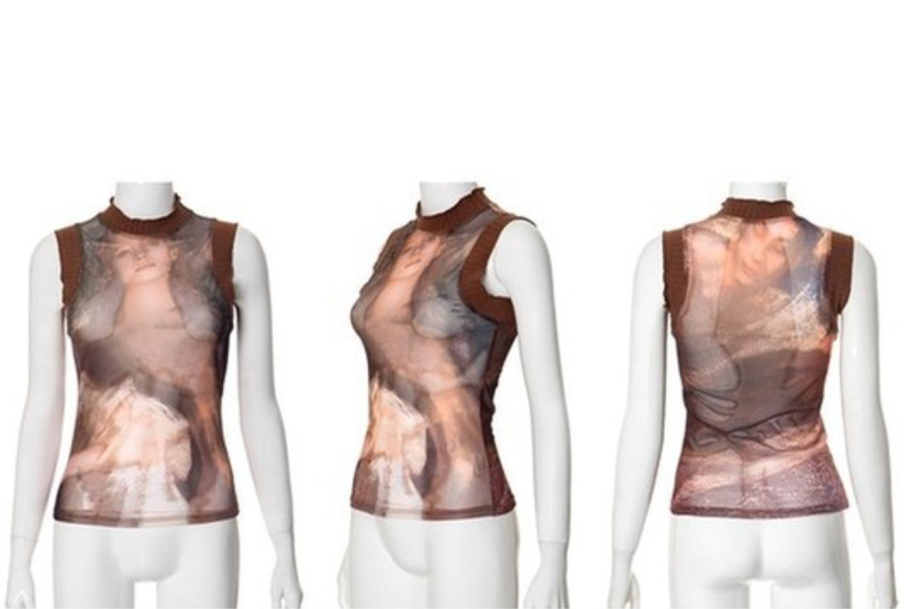 GISELLE GRAPHIC SHEER TANK TOP