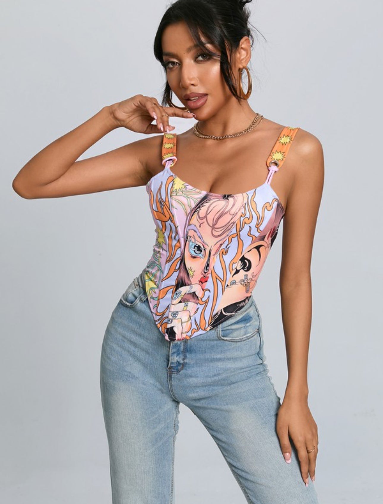 GIANNA PRINTED CORSET TOP