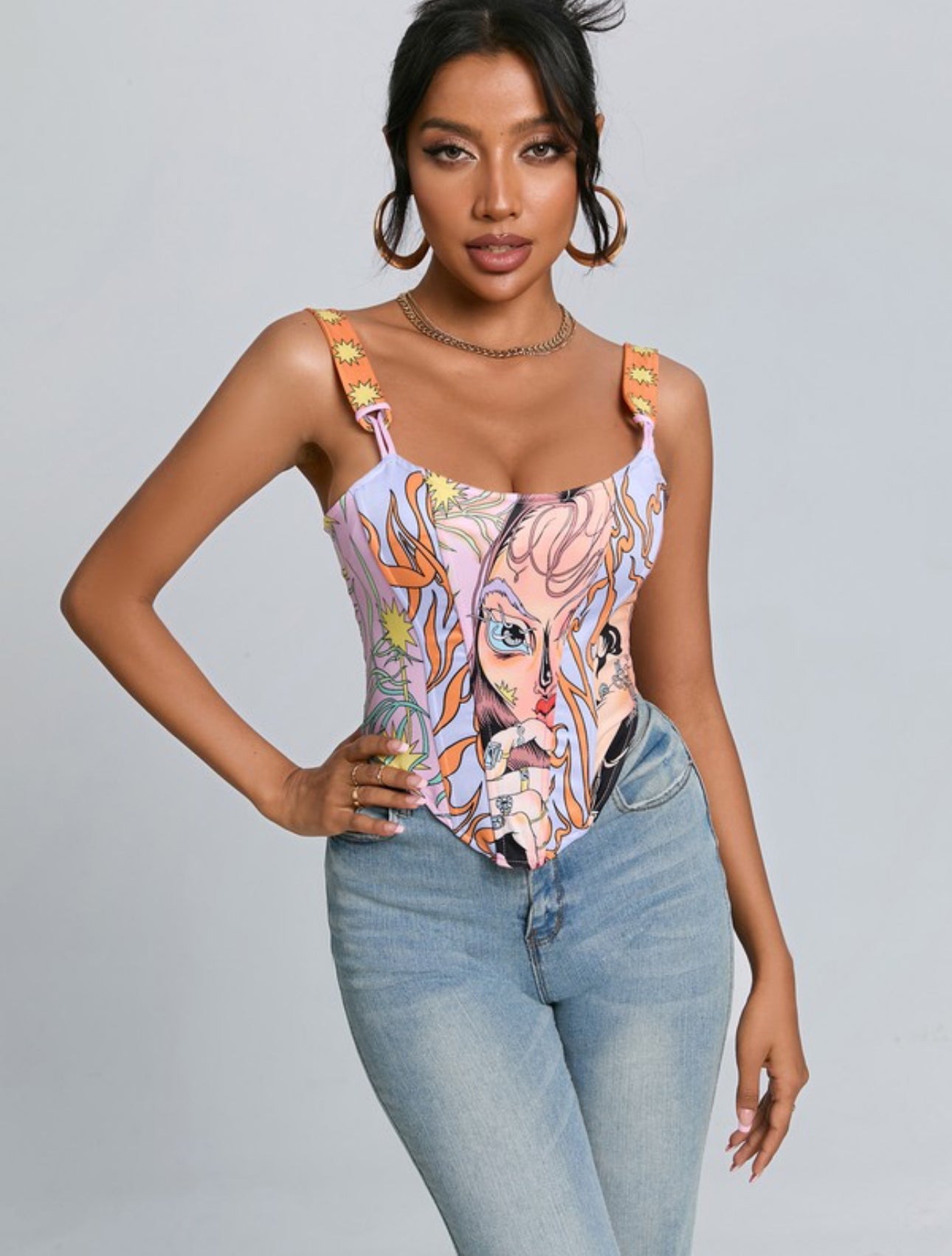 GIANNA PRINTED CORSET TOP