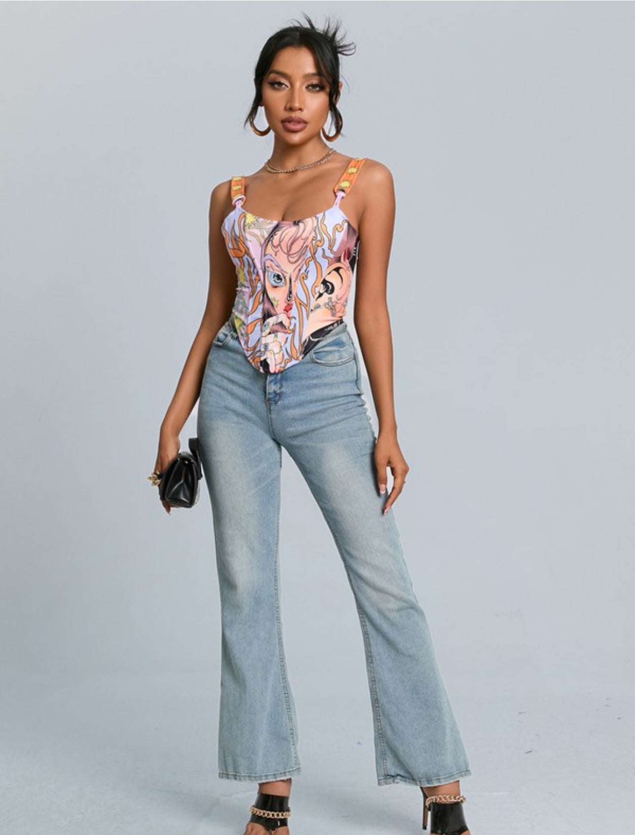 GIANNA PRINTED CORSET TOP