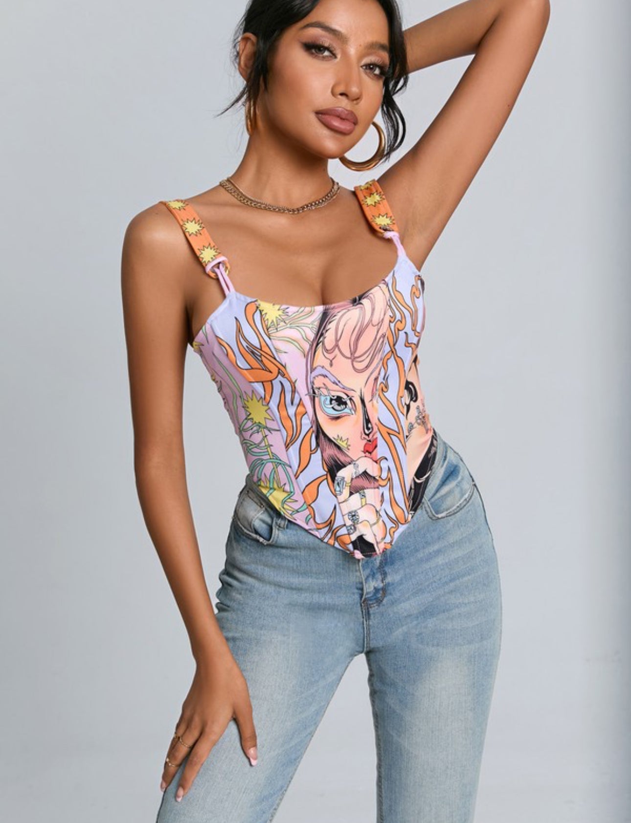 GIANNA PRINTED CORSET TOP