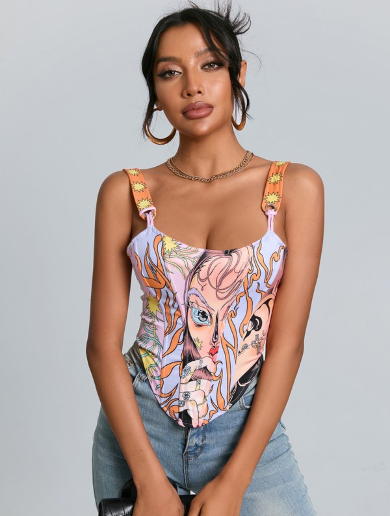 GIANNA PRINTED CORSET TOP