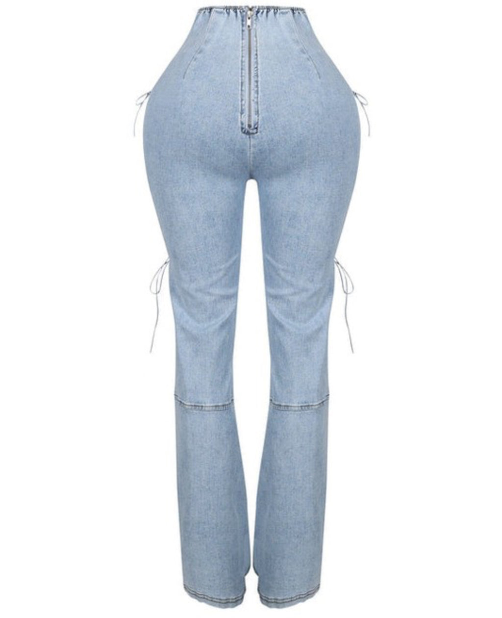 ELIORA LACE UP FLARE DENIM JEAMS