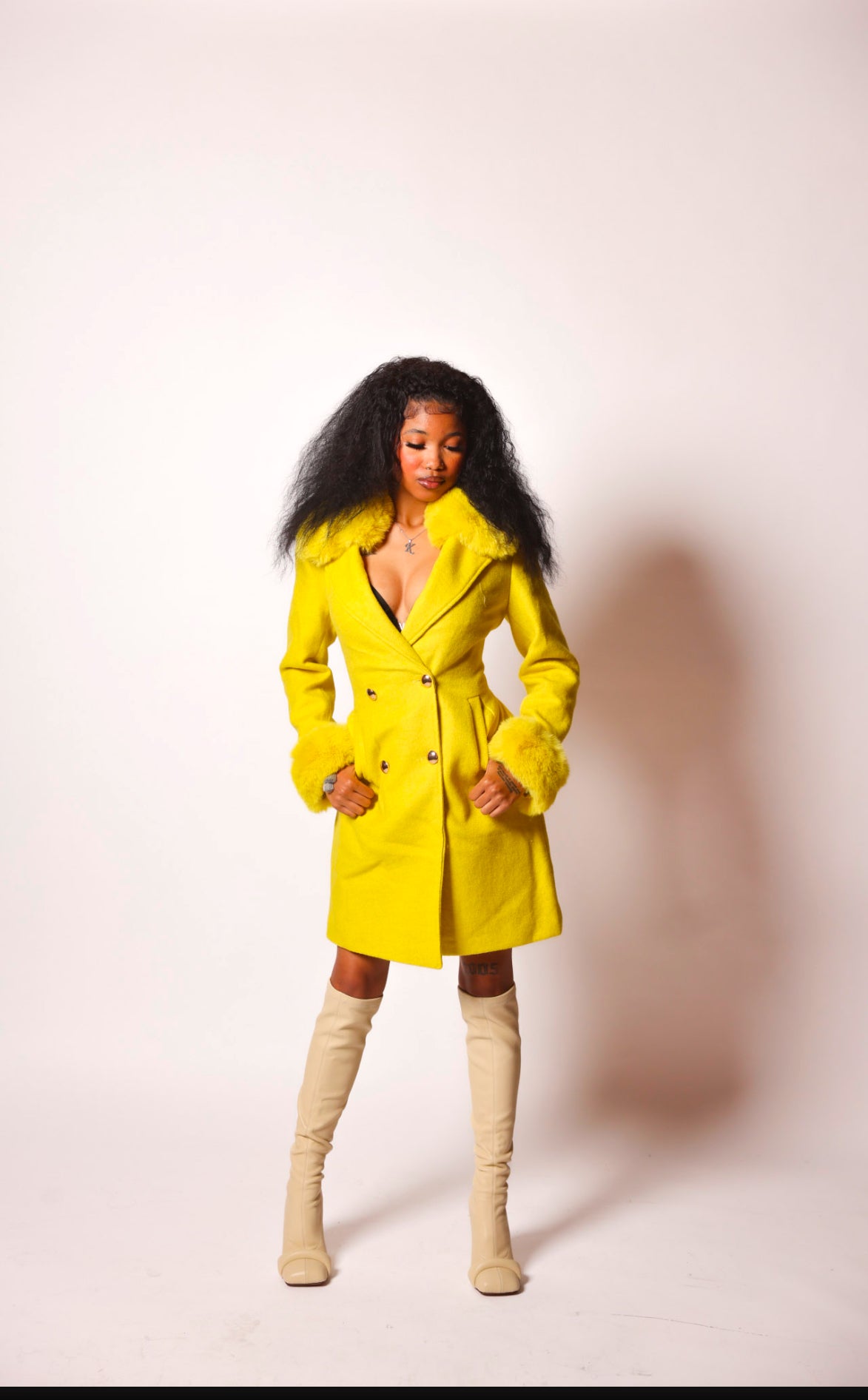 Rich Auntie Fur Trim Coat